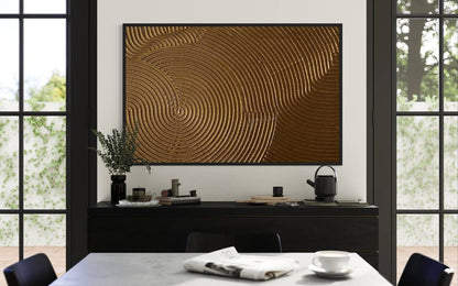 Elegant Golden Swirl Abstract Oil Painting for Modern Home Decor