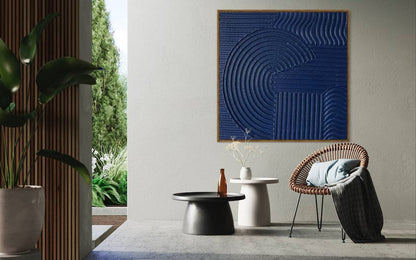 Abstract Blue Wave Painting: Modern Home Decor for Artistic Interiors