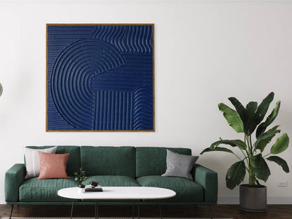 Abstract Blue Wave Painting: Modern Home Decor for Artistic Interiors