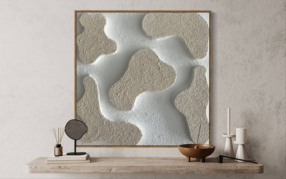 Abstract Textured Oil Painting for Modern Home Décor and Serenity