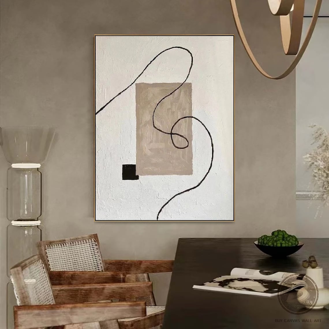 Abstract Serenity: Modern Oil Painting for Elegant Home Decor