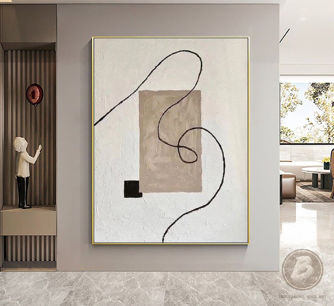 Abstract Serenity: Modern Oil Painting for Elegant Home Decor