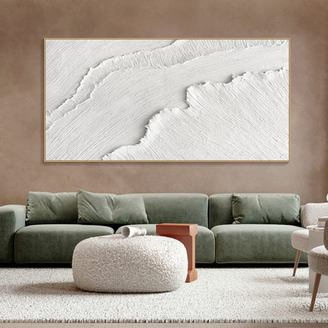 Serene Alpine Landscape Abstract Oil Painting for Modern Home Decor