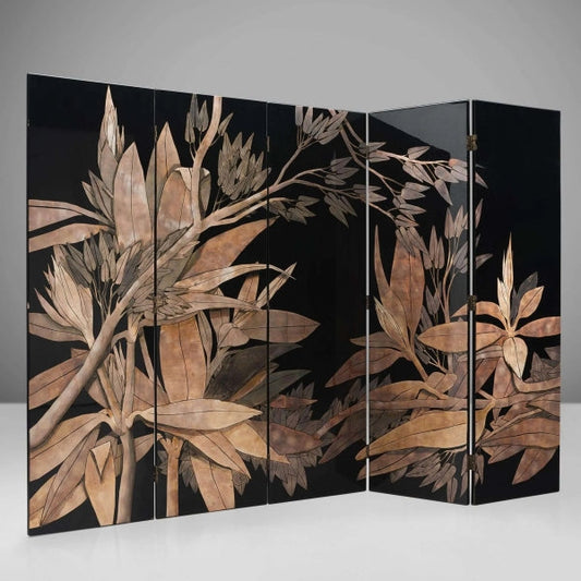 Elegant Floral Oil Painting Room Divider – Handmade Art for Stylish Interiors