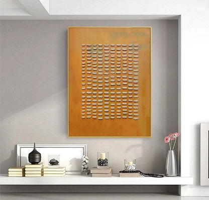 Serene Amber Abstract Oil Painting for Modern Home Decor