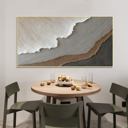 Abstract Elegance in Neutral Tones | Modern Oil Painting for Home Decor