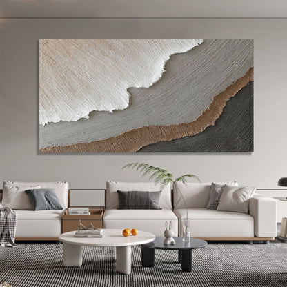 Abstract Elegance in Neutral Tones | Modern Oil Painting for Home Decor