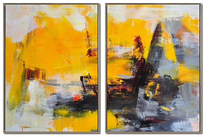 Abstract Golden Wilderness Oil Painting Set for Vibrant Home Décor
