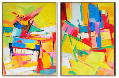 Vibrant Abstract Oil Painting Set for Modern Home Decor