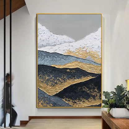 Majestic Samurai Mountain Landscape Oil Painting for Home Decor