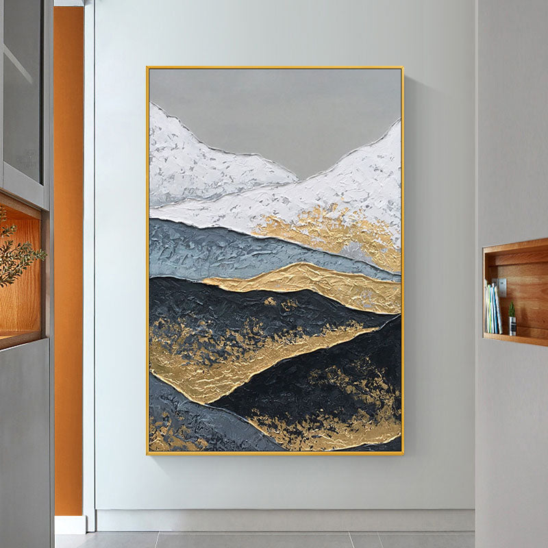 Majestic Samurai Mountain Landscape Oil Painting for Home Decor