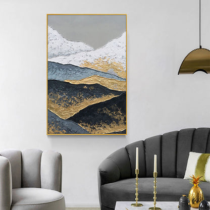 Majestic Samurai Mountain Landscape Oil Painting for Home Decor