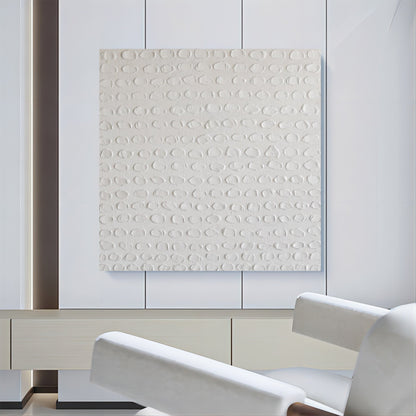 Textured White Oil Painting for Modern Home Decor