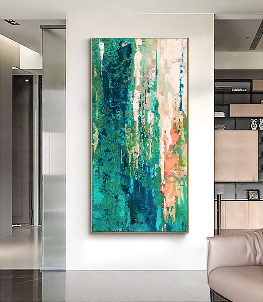 Serene Abstract Landscape Oil Painting for Modern Home Decor