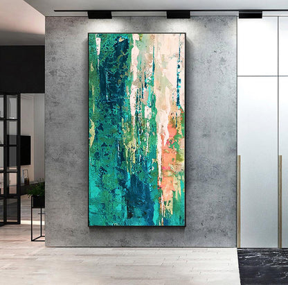 Serene Abstract Landscape Oil Painting for Modern Home Decor