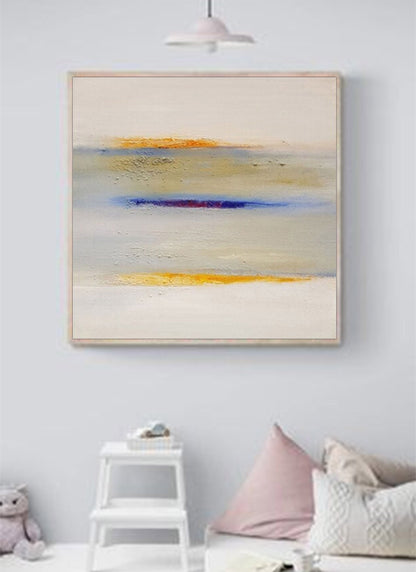 Abstract Minimalist Oil Painting with Soft Hues for Modern Home Décor