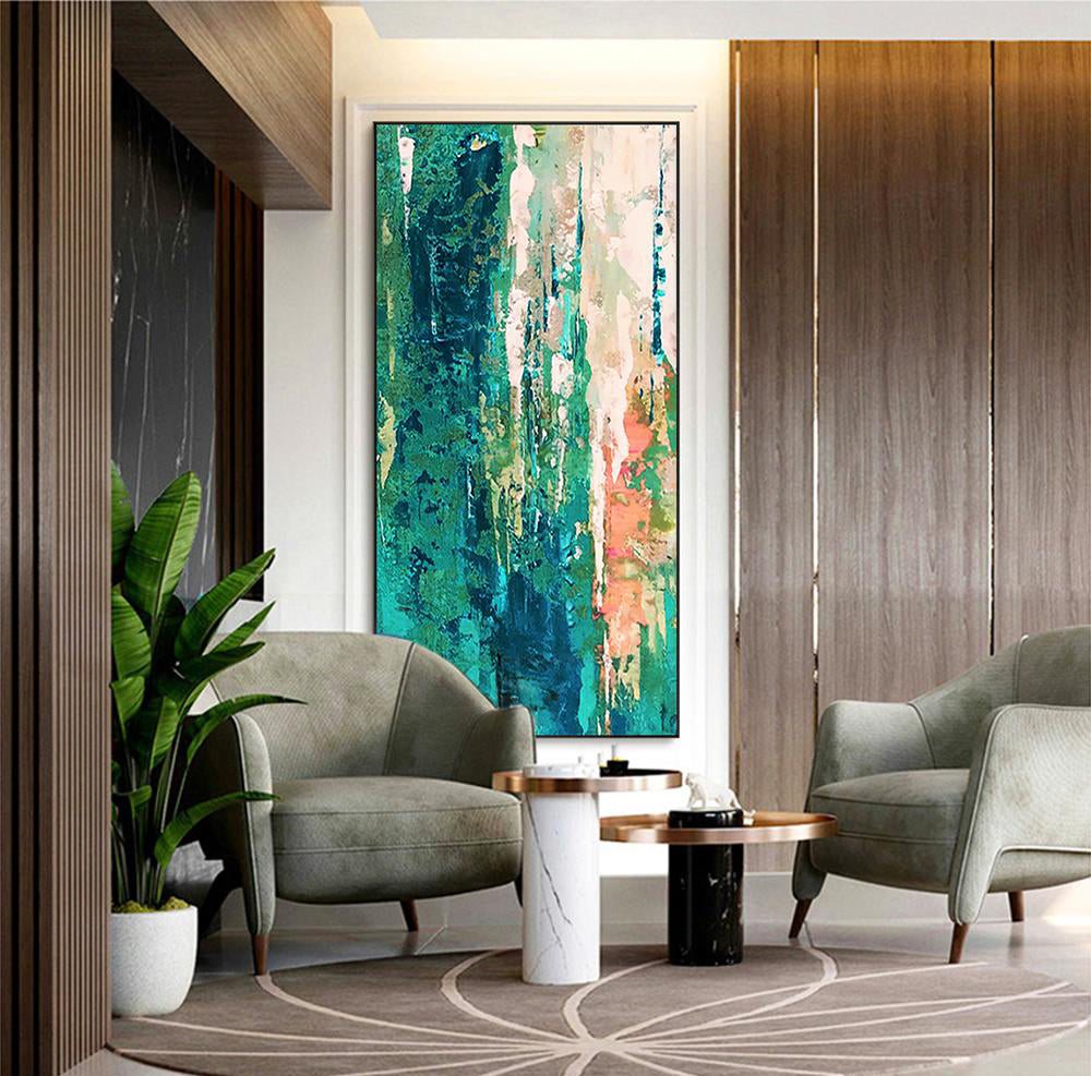 Serene Abstract Landscape Oil Painting for Modern Home Decor