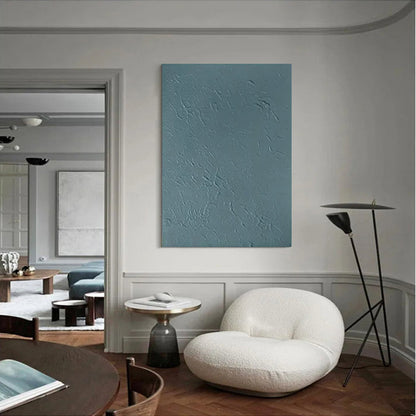 Serene Turquoise Abstract Oil Painting for Modern Home Decor