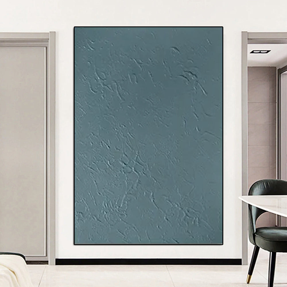 Serene Turquoise Abstract Oil Painting for Modern Home Decor