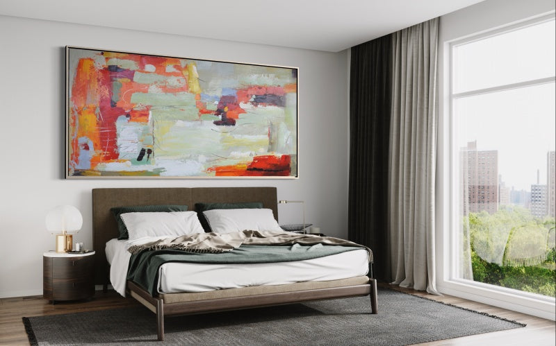 Vibrant Abstract Oil Painting for Modern Home Decor and Art Enthusiasts