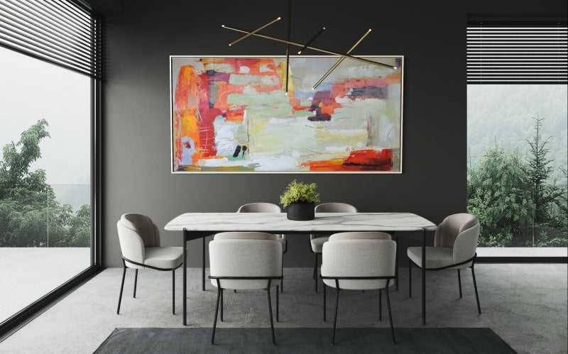 Vibrant Abstract Oil Painting for Modern Home Decor and Art Enthusiasts