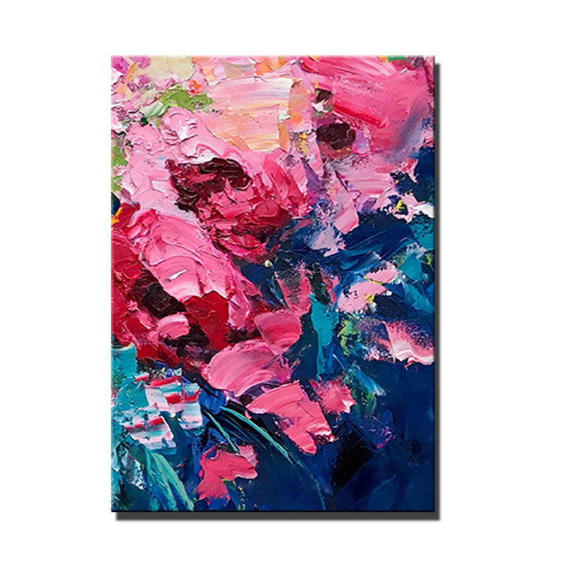 Colorful Abstract Floral Oil Painting for Modern Home Decor