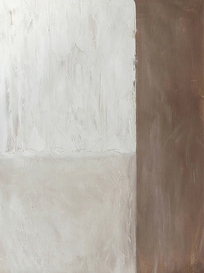 Serene Coastal Retreat: Minimalist Beach Oil Painting for Tranquil Home Decor