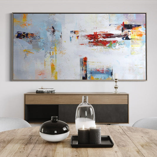 Vivid Abstract Oil Painting: Contemporary Home Decor for Modern Art Lovers