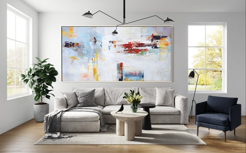 Vivid Abstract Oil Painting: Contemporary Home Decor for Modern Art Lovers