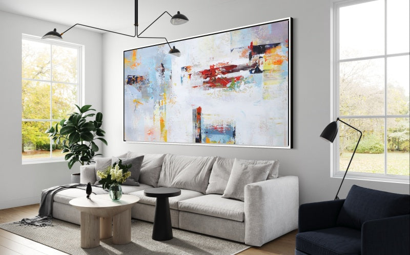 Vivid Abstract Oil Painting: Contemporary Home Decor for Modern Art Lovers