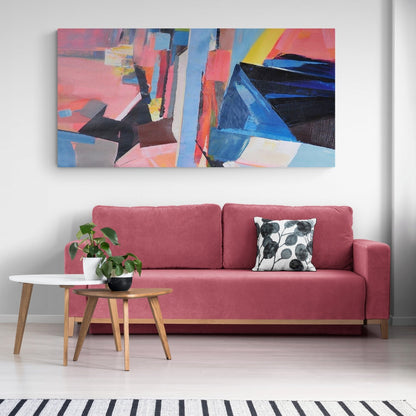 Vibrant Abstract Oil Painting of Colorful Possibilities for Modern Home Decor