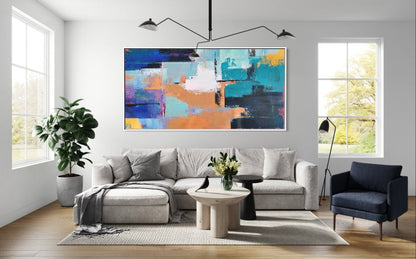 Vibrant Abstract Oil Painting for Modern Home Decor