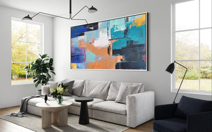 Vibrant Abstract Oil Painting for Modern Home Decor