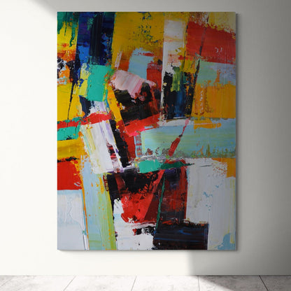 Vibrant Abstract Oil Painting Capturing Emotion and Energy