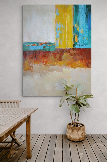 Vibrant Abstract Oil Painting for Modern Home Decor and Art Lovers