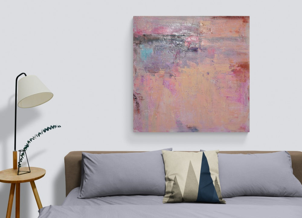 Abstract Serenity: Gentle Colors in Modern Oil Painting for Tranquil Spaces