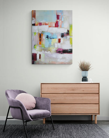 Vibrant Abstract Oil Painting for Modern Home Decor and Art Lovers