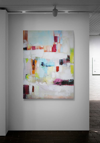 Vibrant Abstract Oil Painting for Modern Home Decor and Art Lovers