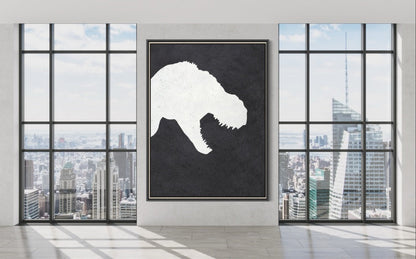 Abstract Bear Silhouette Oil Painting for Modern Home Decor