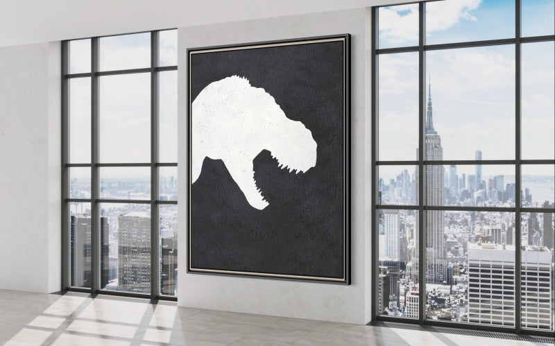 Abstract Bear Silhouette Oil Painting for Modern Home Decor