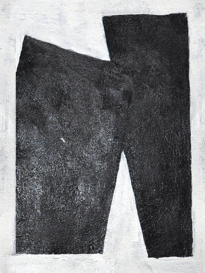 Bold Abstract Oil Painting in Monochrome Black and White for Modern Interiors