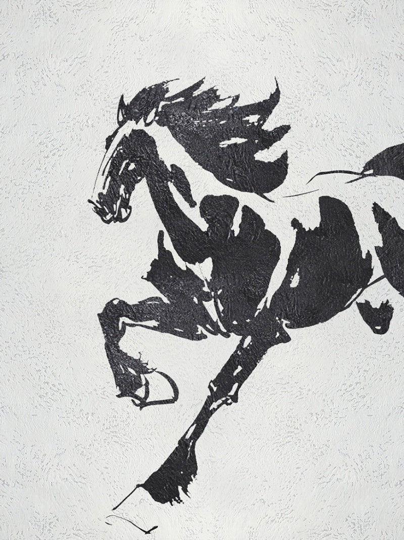Majestic Running Horse Oil Painting for Equine Art Enthusiasts