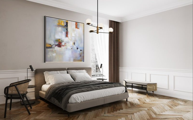 Serene Abstract Oil Painting for Modern Home Decor – Inspirational Colorful Artwork