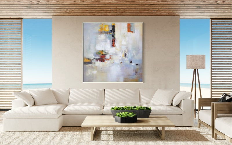 Serene Abstract Oil Painting for Modern Home Decor – Inspirational Colorful Artwork