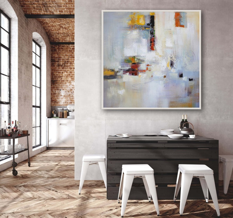 Serene Abstract Oil Painting for Modern Home Decor – Inspirational Colorful Artwork