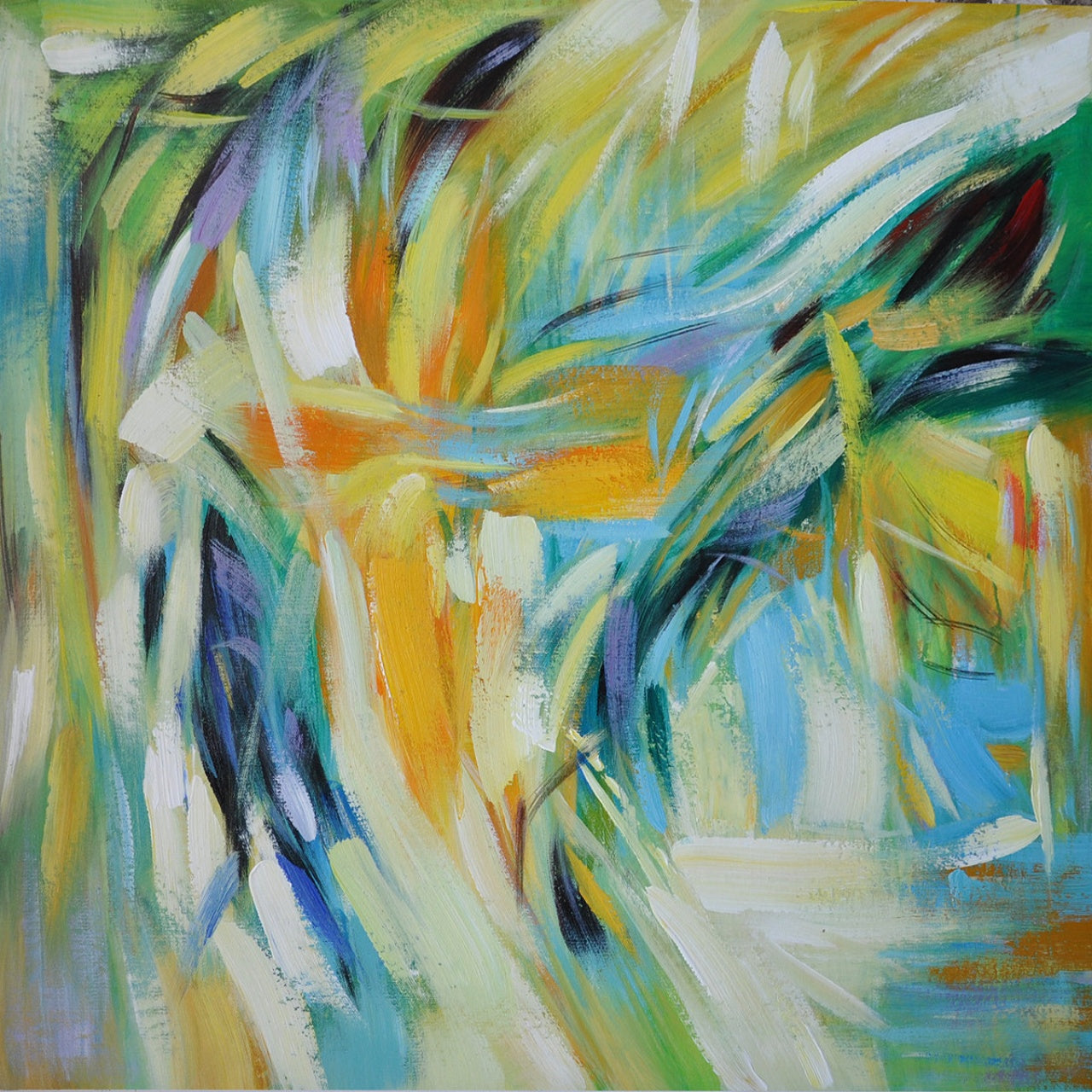 Vibrant Abstract Oil Painting for Modern Decor and Artistic Interiors