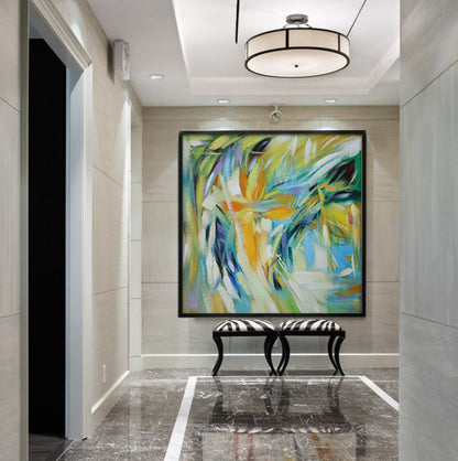 Vibrant Abstract Oil Painting for Modern Decor and Artistic Interiors