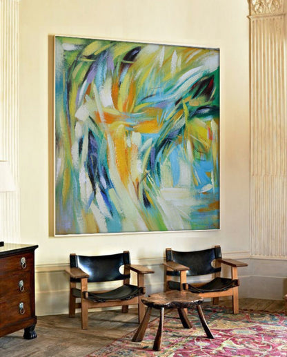 Vibrant Abstract Oil Painting for Modern Decor and Artistic Interiors