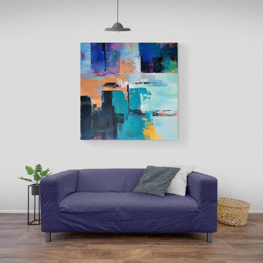 Vibrant Abstract Oil Painting for Modern Home Decor and Art Lovers