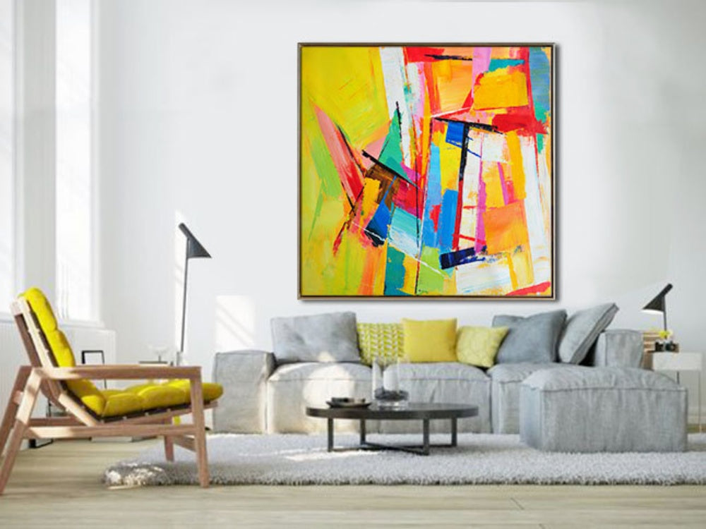 Vibrant Abstract Oil Painting Celebrating Life and Colorful Expression